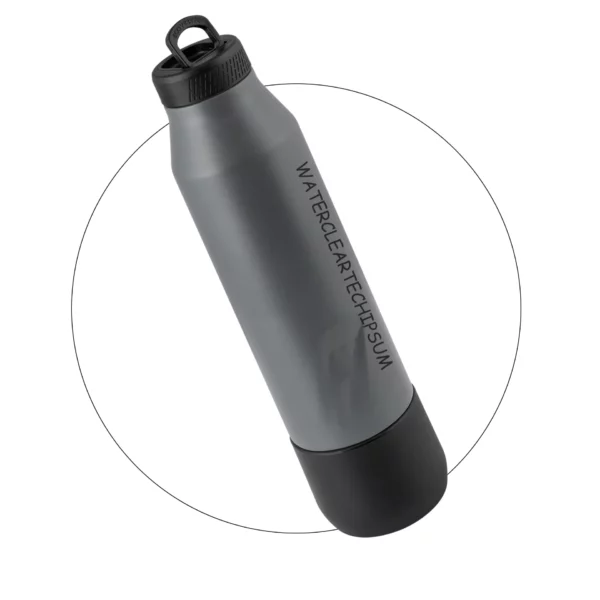 Compact Insulated 8 oz Flask with Removable Shot Glass - Grey